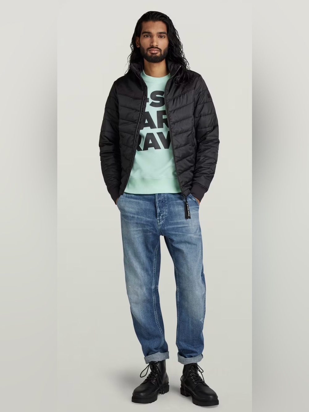 NWT G-Star RAW Bold Graphic Crewneck Sweater Mint Green Men's Large